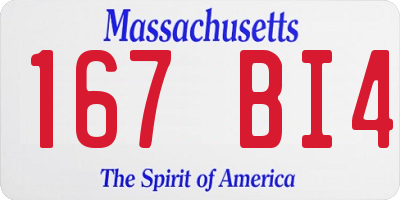 MA license plate 167BI4