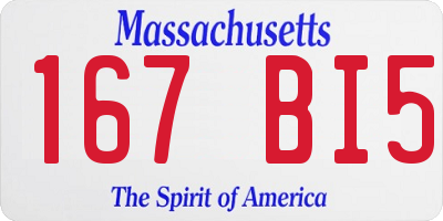 MA license plate 167BI5