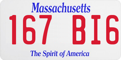 MA license plate 167BI6