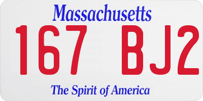MA license plate 167BJ2