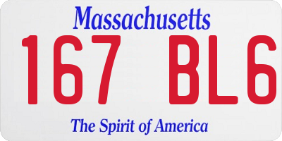 MA license plate 167BL6
