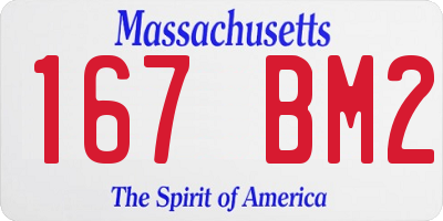 MA license plate 167BM2