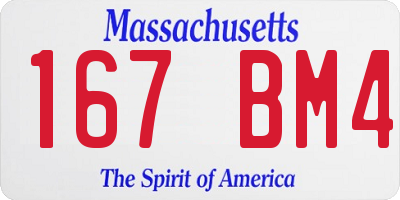 MA license plate 167BM4