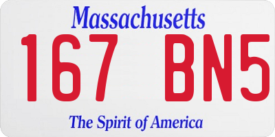MA license plate 167BN5
