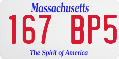 MA license plate 167BP5