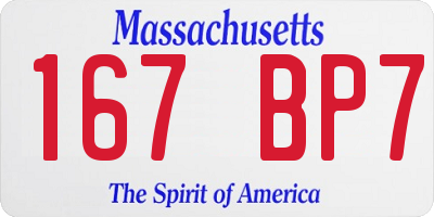 MA license plate 167BP7