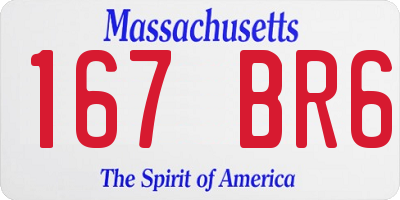 MA license plate 167BR6