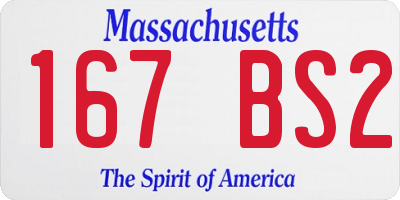 MA license plate 167BS2