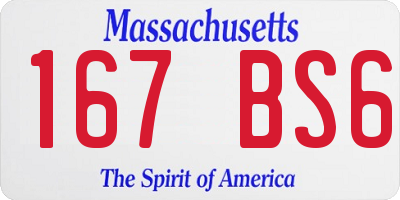 MA license plate 167BS6