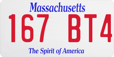 MA license plate 167BT4
