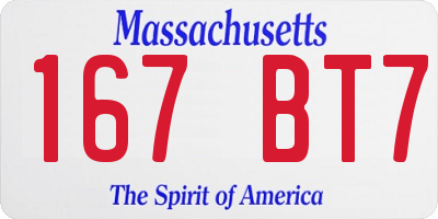 MA license plate 167BT7