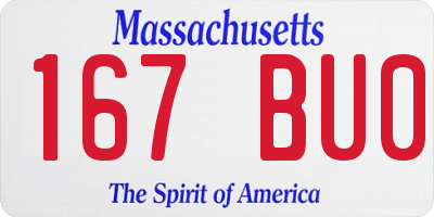 MA license plate 167BU0