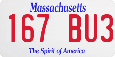 MA license plate 167BU3