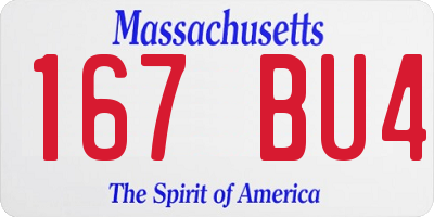 MA license plate 167BU4