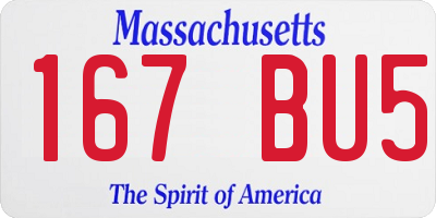 MA license plate 167BU5