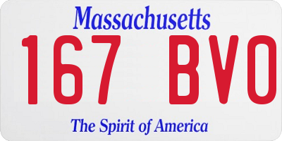 MA license plate 167BV0