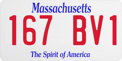 MA license plate 167BV1