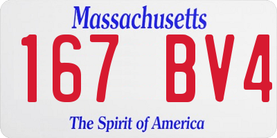 MA license plate 167BV4