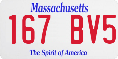 MA license plate 167BV5
