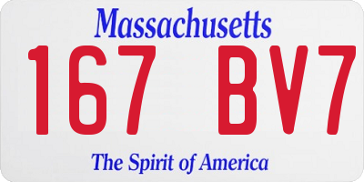 MA license plate 167BV7