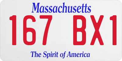 MA license plate 167BX1