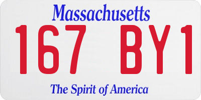MA license plate 167BY1