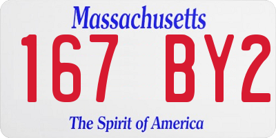 MA license plate 167BY2