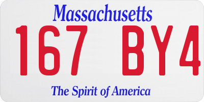 MA license plate 167BY4