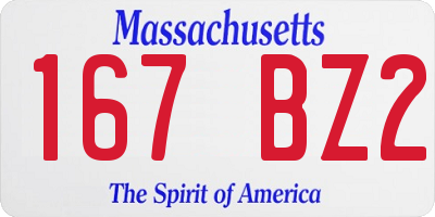 MA license plate 167BZ2