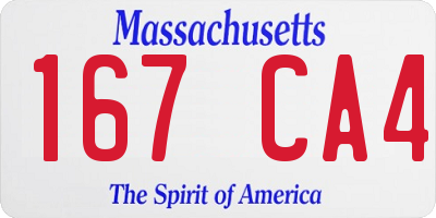 MA license plate 167CA4