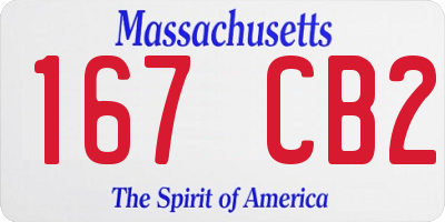 MA license plate 167CB2