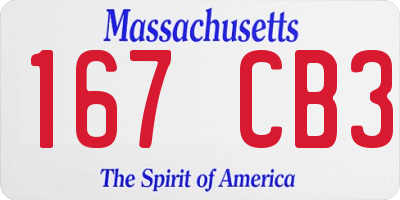 MA license plate 167CB3