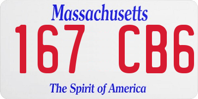 MA license plate 167CB6