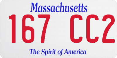 MA license plate 167CC2