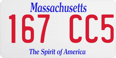 MA license plate 167CC5