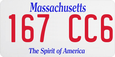 MA license plate 167CC6