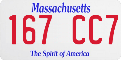 MA license plate 167CC7