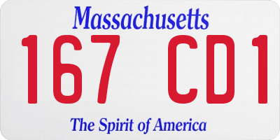 MA license plate 167CD1