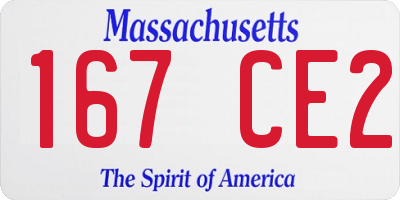 MA license plate 167CE2