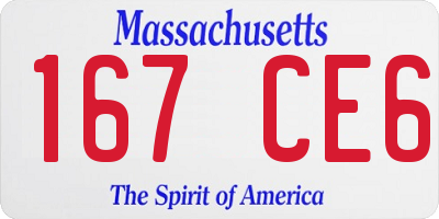 MA license plate 167CE6