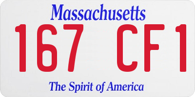 MA license plate 167CF1