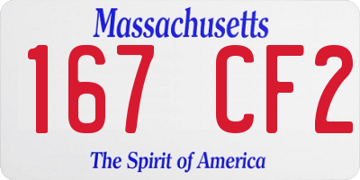 MA license plate 167CF2