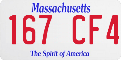 MA license plate 167CF4