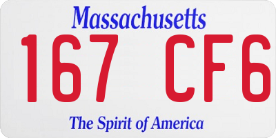 MA license plate 167CF6