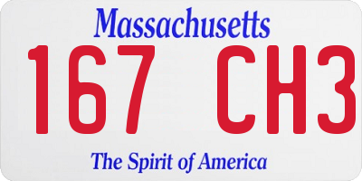 MA license plate 167CH3