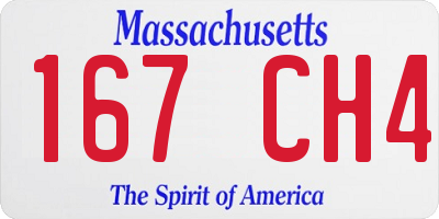 MA license plate 167CH4