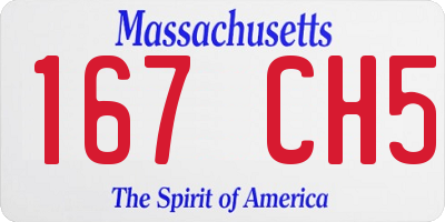 MA license plate 167CH5