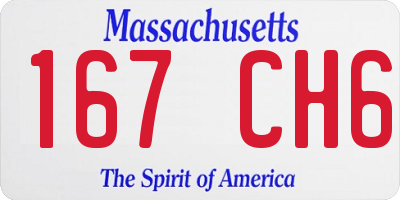 MA license plate 167CH6