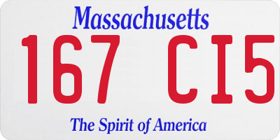 MA license plate 167CI5