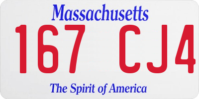 MA license plate 167CJ4